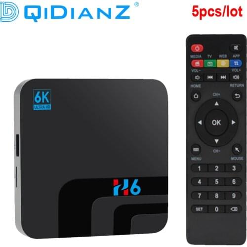 5pcs/lot Android 9.0 H6 TV BOX Smart 6K Ultra HD 4G 32G Movie TV Receiver WIFI Google Cast Media Player Set-top Box 2.4G WIFI