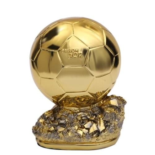 Trophy Figurines Resin Crafts Desktop Decorations Golden Sculpture Football Match Resin Globe Award Art for Home R3955 Nordic