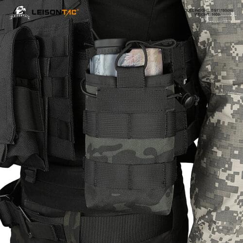 LeisonTac Tactical MOLLE Single Open-Top Magazine Pouch FAST AK AR M4 FAMAS 5.56 Mag Military Outdoor Paintball Airsoft Bag