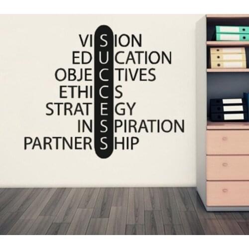 Success Lettering Vinyl Wall Decal Education Teamwork Motivational Quote Wall Sticker Office Classroom Décor Success Art AZ883