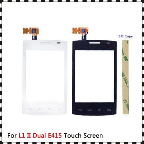 High Quality 3.7" For LG Optimus LG L1 II L1II E410 and Dual E415 Touch Screen Digitizer Sensor Outer Glass Lens Panel