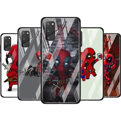 Deadpool Marvel Cartoon Tempered Glass Cover For Samsung Galaxy S20 S10 S9 S8 S10E FE Ultra Plus Lite 5G Phone Case