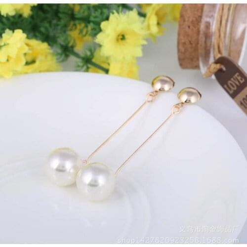 JIOFREE Long Big Simulated Pearl beautiful Clip Earrings no pierced For Women Accessories Circle Pendientes Brincos Gift
