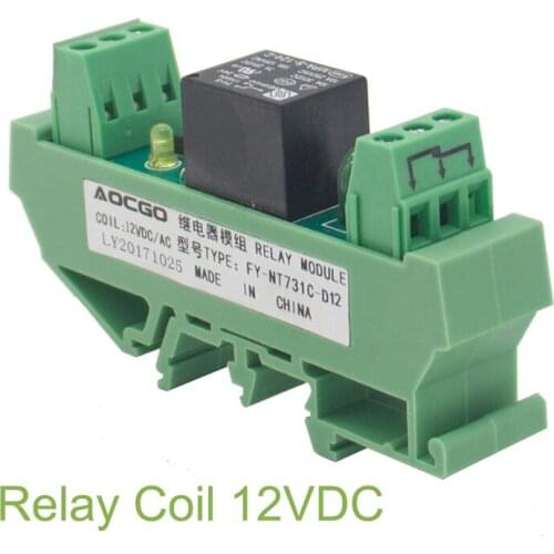 1 channel T73 AC/DC 12V DIN Rail Mount Relay Module