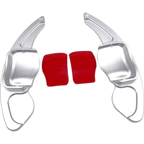 1Pairs Car Steering Wheel Extension Shifters Zinc Alloy Shift Paddles Silver suits for Volkswagen VW GOLF 5