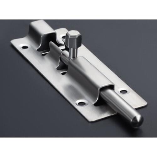 1Pc 3/4/5 Inch Long Silver Stainless Steel Door Latch Sliding Lock Barrel Bolt Latch Hasp Stapler Gate Safety Lock