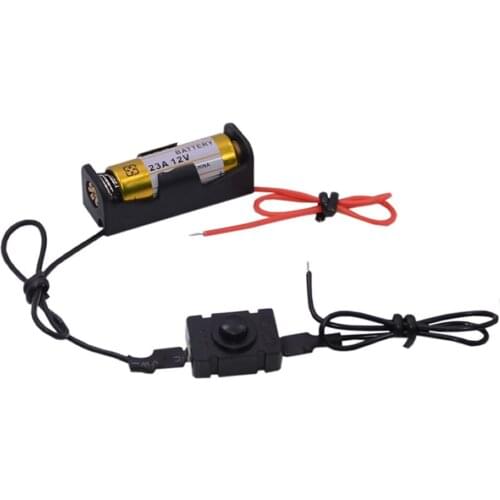 23A12V battery box with cable with switch, LED strip light/doorbell power box 1 section