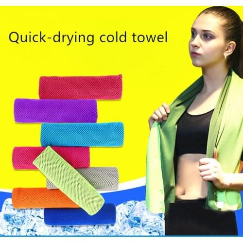 5 PCS Quicky-Dry Ice Silk Sport Towel Feeling Cold Towel Golf Fitness Sports Wiping Sweat Cool Towel Turban for Hair