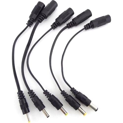 5pcs DC Power Supply Cable 5.5x2.1mm DC Female Jack to Male Plug 5.5*2.5mm 3.5x 1.35mm 4.0*1.7mm Extension Cord Connector
