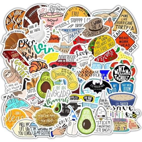 67pcs Vine Graffiti Avocado VSCO Girl Decal Stickers Waterproof Motorcycle Helmet Car Styling Accessories Stickers