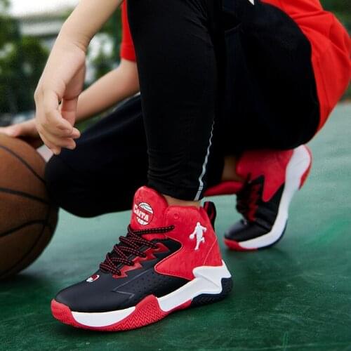 2021 New Boys Basketball Shoes Boy Ankle Boots Wear Resisting Student Sneakers Anti Skid Sports Shoes for Kids Trendy Footwear