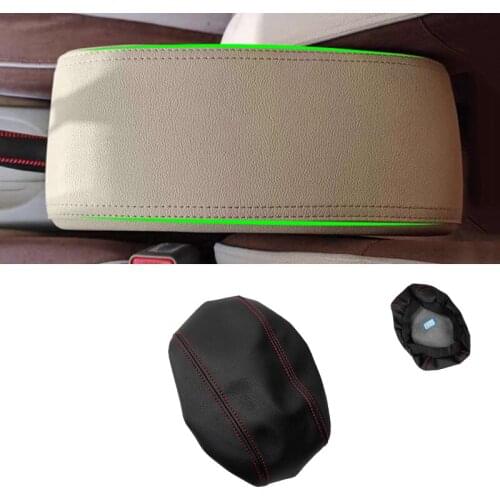 Soft Leather Center Armrest Cover For Toyota RAV4 2016 2017 2018 Car Interior Center Control Armrest Box Surface Cover Trim