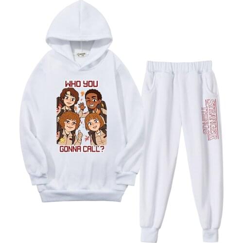 Stranger Things Cartoon Print Fashion Childrens Hoodie Pants Set Girls Boys Clothes Toddler Clothes Boutique Kids Clothing