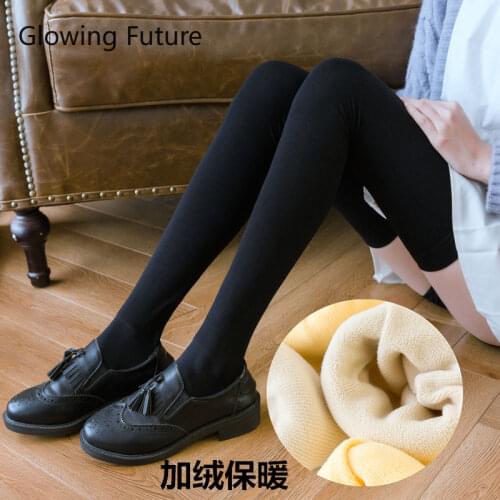 Glowing Future Plus Velvet Thickening Women Socks Winter Warm Knee High Socks Long Soft Black White Solid Thigh High Stockings