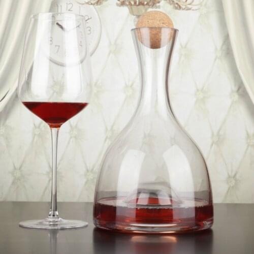 1500ml Lead-Free Crystal Decanter with Cork Wine Dispenser Red Wine Rapid Sweep Wine Multi-Purpose Whiskey Bottle Separator