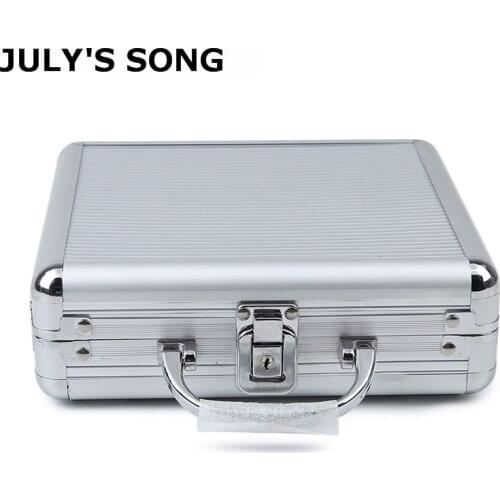 JULYS SONG 100pcs Capacity Poker Chips Case Portable Non-slip Suitcase Aluminum Texas Playing Card Chips Box