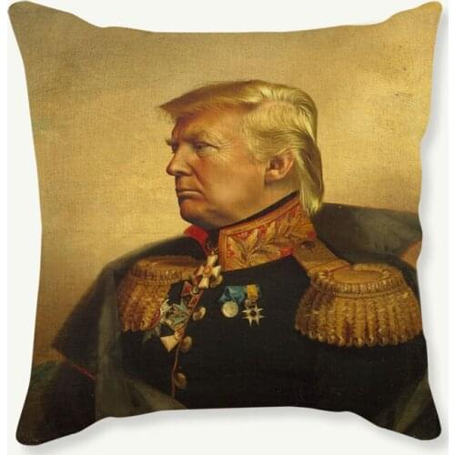 Oil Painting Style Brad Pitt Donald Trump Elvis Presley General Portrait Costume Decoration Art Throw Pillow Sofa Cushion Cover