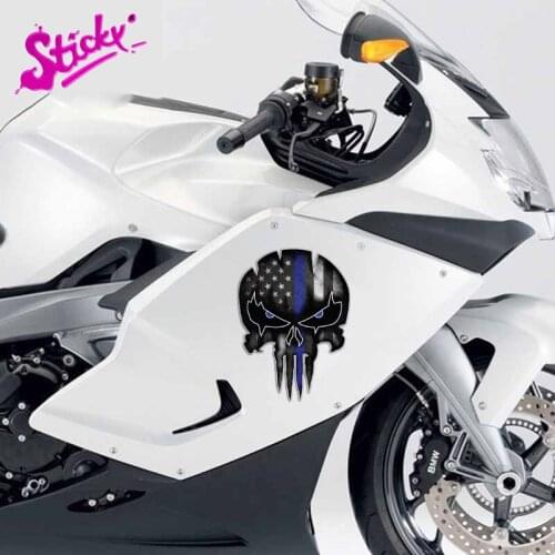 STICKY Skull Reflective Car Sticker Decal Decor Motorcycle Off-road Laptop Trunk Guitar Vinyl Sticker