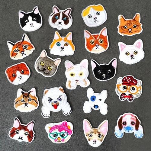 Cat Dog DIY Patches Embroidery Applique Clothes Ironing Sewing Supplies Decorative Badges