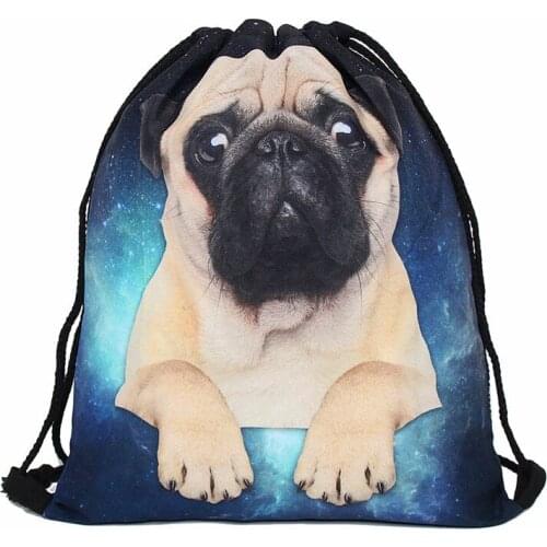 Cute Dog Drawstring bag for Girls Travel Storage Package Cartoon School Backpacks Children Birthday Party mujer mochila gift