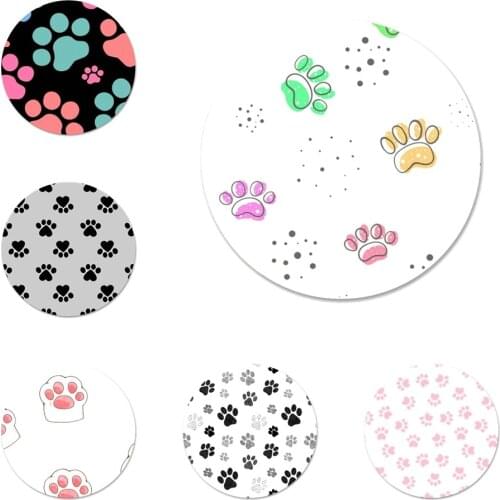 Cute cat paw Icons Pins Badge Decoration Brooches Metal Badges For Clothes Backpack Decoration 58mm