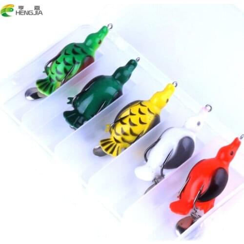 Fishing Lure Kit Popper Frog 13g 6.5cm Duck Frog Lures Soft Baits For Snakehead Bass Lures Frog Fishing Floating Topwater