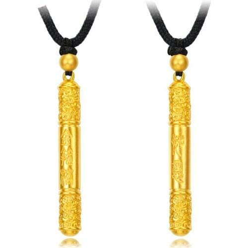 New Pure 24K Yellow Gold Pendant Women 999 Gold Dragon Necklace Pendant