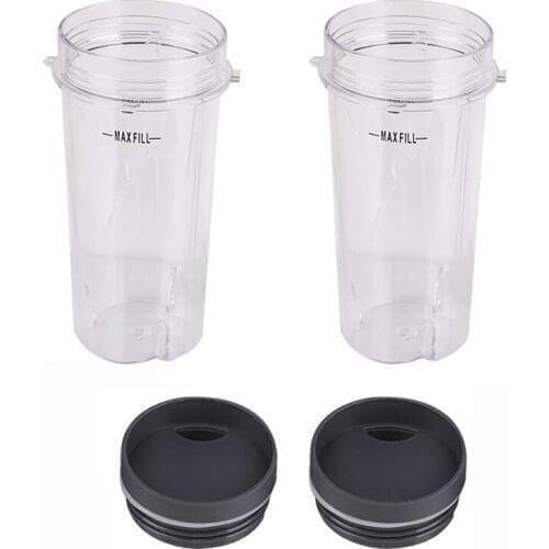 Single Cups with Lid , Replacement Parts Compatible for Nutri Ninja BL660 BL770 BL740 BL810 BL830 Professional Blender