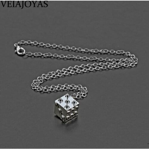 Anime Jujutsu Kaisen Gojo Satoru Cosplay Necklace Silver Plated Chain Charm Pendant Accessories Fashion Jewelry Dice Props