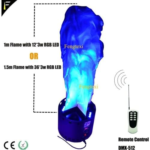 Tele Control Mode DMX Flame Fire 3d Cylinder Fire Fixture Support Strobe Blaze 12x3w RGB LED or 36x3w RGB LED 1m/1.5m Fire Cloth