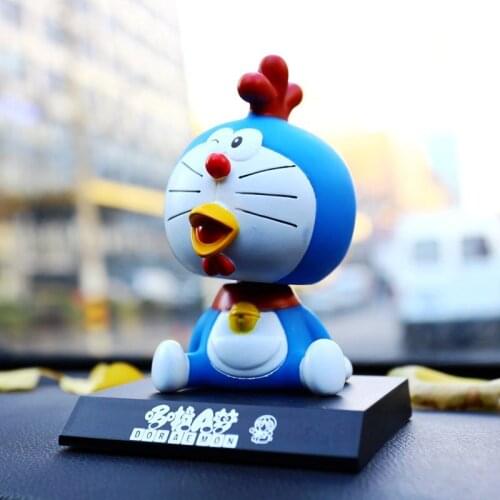 Robo-cat blue fat 12 zodiac cars shake their heads animation car decoration small dingdang doll crafts sculpture statues Home