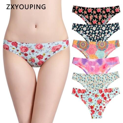 Print Mesh Breathable Seamless Panties Women Underwear Sexy Thongs Female Lingerie Tangas XS-L US Size Briefs 12 Colors Style