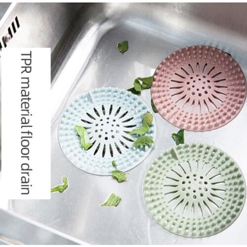 Silicone gelodor-proof core sewer filter Round Floor Drain Kitchen Sink Strainer Waste Plug Bathroom Drain Hole Hair Filter
