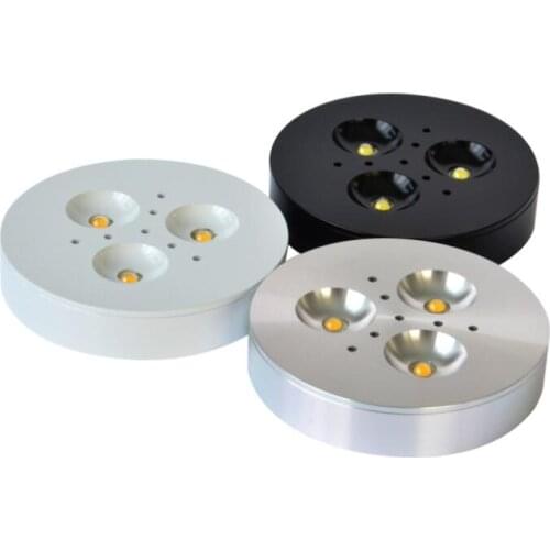 3W 4W LED Puck Lights LED Ceiling Cabinet Lamp Warm Pure Cool White Cabinet Puck Lights For Kitchen Jewelry Counter