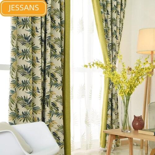 Tropical Rainforest High-end American Country Printed Curtain Thickened Shademazium Curtains for Living Room Bedroom Finished