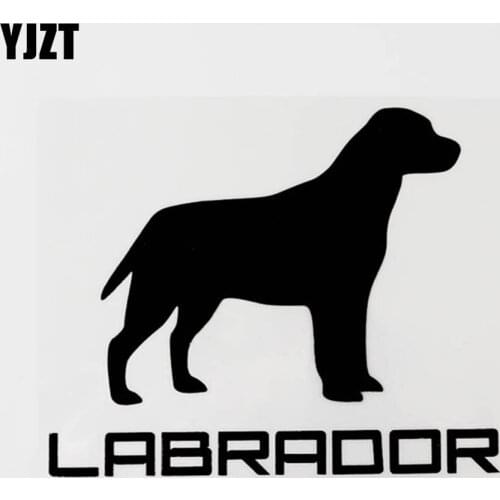 YJZT 15CM×12.2CM Creative Labrador Dog Vinyl Decal Car Sticker Accessories Black/Silver 8C-0478