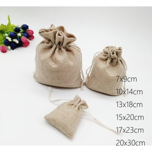 100pcs Jute Bags Gift Drawstring Pouch Gift Box Packaging Bags For Gift Linen Bags Jewelry Display Wedding Sack Burlap Bag Diy