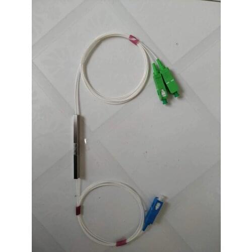 5 Pieces /Lot Fiber Optical PLC Splitter SC 1 : 2 Mini steel tube type 1x2 0.9mm Fiber Opitc Splitter SC/APC- SC/UPC Connector
