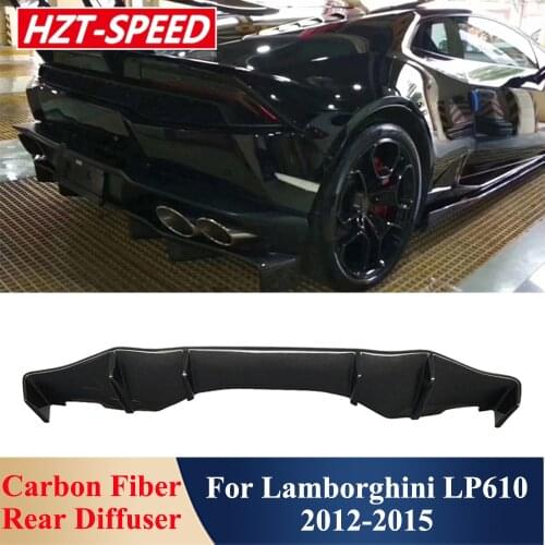 DM Style Real Carbon Fiber Rear Bumper Shovel Chin Lip Diffuser Car Body Modification Kit For Lamborghini LP610 Car Tuning