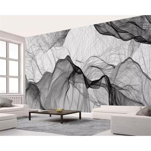 Beibehang Custom wallpaper mural abstract Black and white Landscape smoke Europe personality background wall painting wallpaper