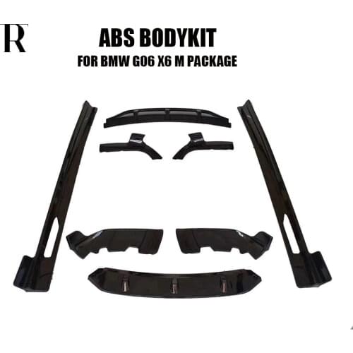 G06 X6 ABS Glossy Black Front Lip & Rear Diffuser & Side Skirt For New X6 with m Package Auto Racing Car Styling Bodykit