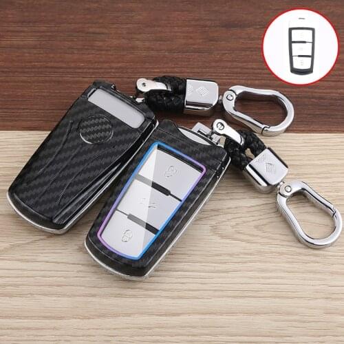 ABS Carbon Fibe Car Remote Key Full Cover Case For Volkswagen VW CC Passat B6 B7 3C Car Smart Key Accessories Keychain Shell Fob