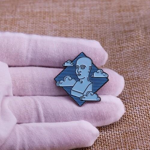 Head in the clouds enamel pin phrenology brooch