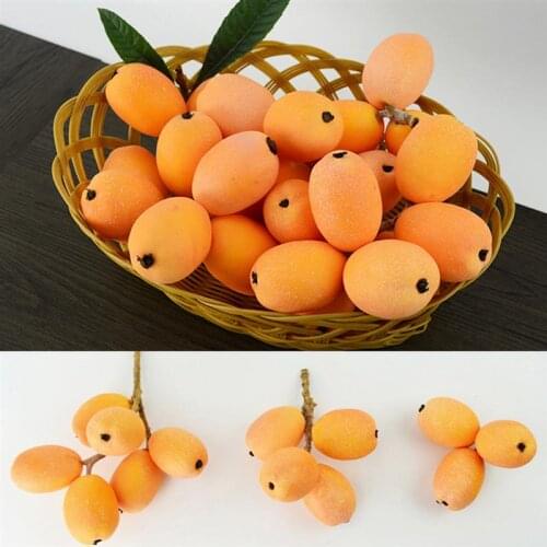 Faux Fruit Simulated Loquat Decorative Foam Artificial Fruit Fake Fruit Prop Home Decorative Crafts