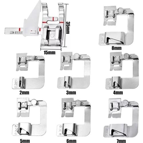 KAOBUY 7 Pcs Sewing Machine Foot With 1 Pcs Adjustable Presser Foot, For Snapping On Many Types Home Sewing Machine