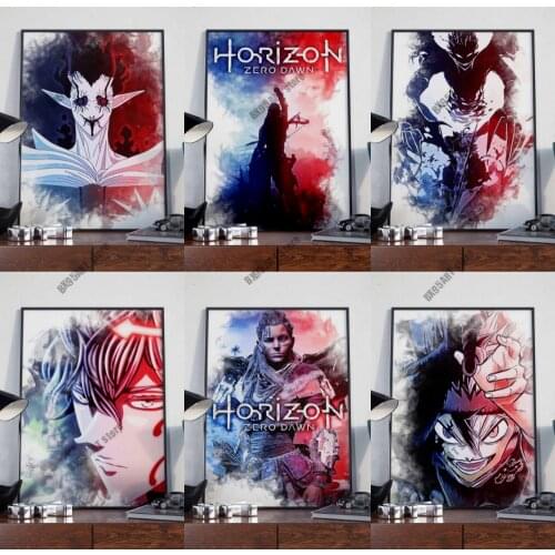Canvas Painting Japanese Anime Black Clover/Horizon Zero Dawn Wall Art Nordic Posters and Prints Pictures for Living Room Decor