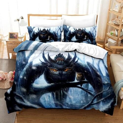 Monster Bedding Set Single Twin Full Queen King Size Animal Tag Lion Wolf Bed Set Childrens Kid Bedroom Duvetcover Sets 039