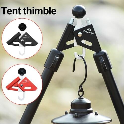 Tent Pole Connector Aluminum Alloy Adjustable Angle Non-Slip Protection With Hook Pyramid Tent Awning Pole Thimble Accessories