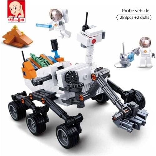 Sluban 288Pcs Aviation Lunar Lander Curiosity Rover Building Blocks DIY Model Urban Mars Probe Vehicle Space Station Bricks Toys
