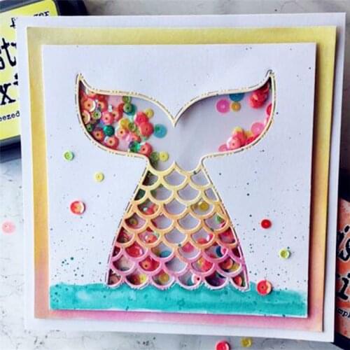 Mermaid Tail Metal stencil mold Cutting Dies decoration scrapbook die cuts Album Paper Craft Embossing DIY Card Crafts